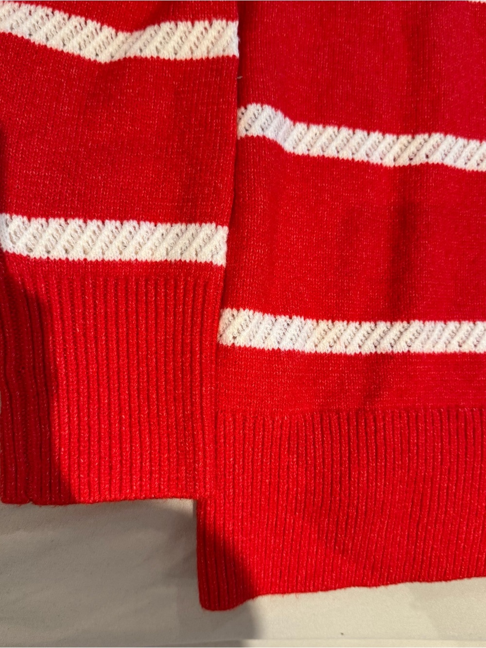 aerie Red and White Striped Crewneck Sweater - Picture 5 of 5